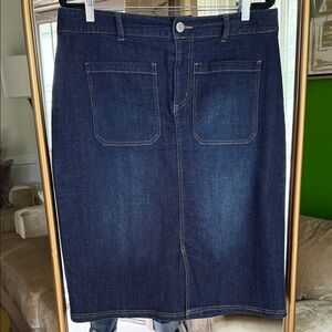 Eloquii Dark Blue Denim Skirt